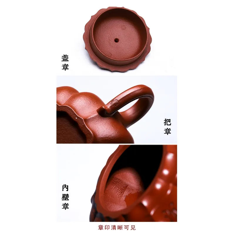 Full Handmade Yixing Zisha Teapot [Ling Hua Jin Wen] (Xiao Meiyao Zhu Ni - 230ml) - YIQIN TEA HOUSE | yiqinteahouse.com | 200-300ml, full handmade zisha teapot, new arrival, teapot, teaware