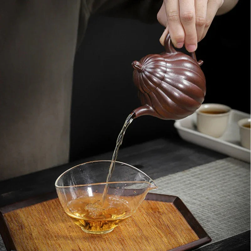 Teko Yixing Zisha Buatan Tangan Sepenuhnya [Ling Hua Qiu Shui] (Jin Sha Zi Ni - 200ml)