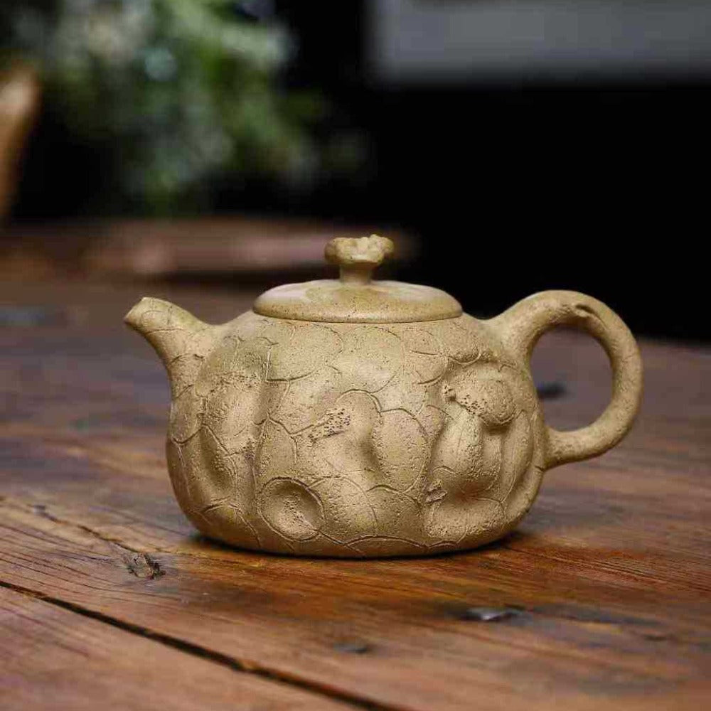 Full Handmade Yixing Zisha Teapot [Lingzhi Gong Chun Pot] (Duan Ni - 365ml) - YIQIN TEA HOUSE | yiqinteahouse.com | >300ml, full handmade zisha teapot, new arrival, teapot, teaware