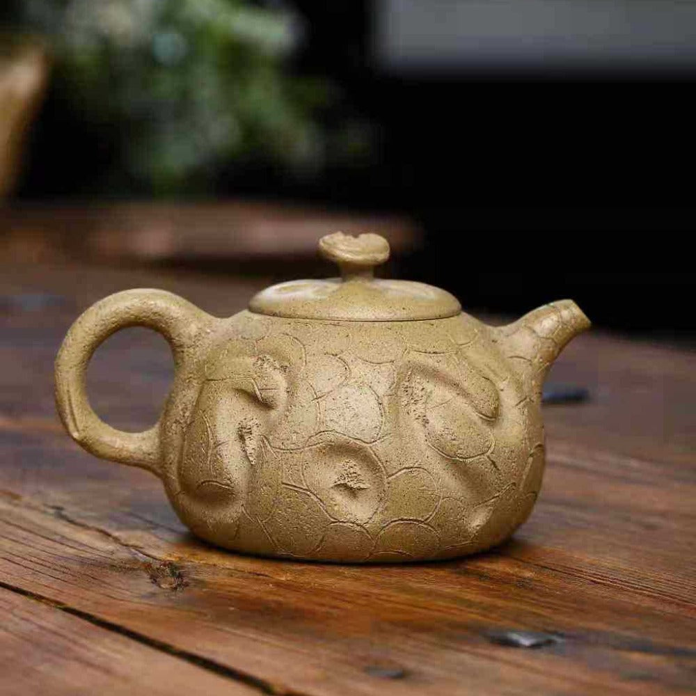 Full Handmade Yixing Zisha Teapot [Lingzhi Gong Chun Pot] (Duan Ni - 365ml) - YIQIN TEA HOUSE | yiqinteahouse.com | >300ml, full handmade zisha teapot, new arrival, teapot, teaware