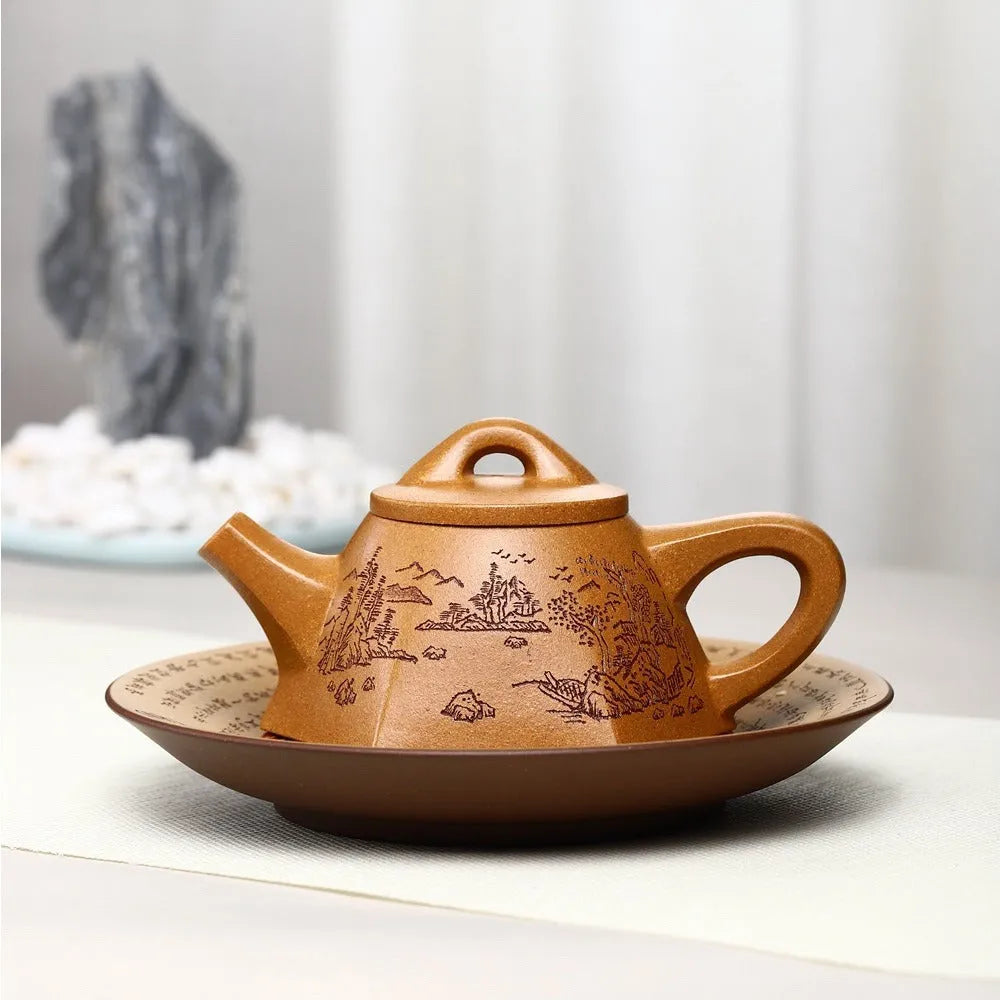 Full Handmade Yixing Zisha Teapot [Liufang Bawang Shi Piao Pot] (Wucai Lao Duan Ni - 260ml) - YIQIN TEA HOUSE | yiqinteahouse.com | 200-300ml, full handmade zisha teapot, new arrival, teapot, teaware