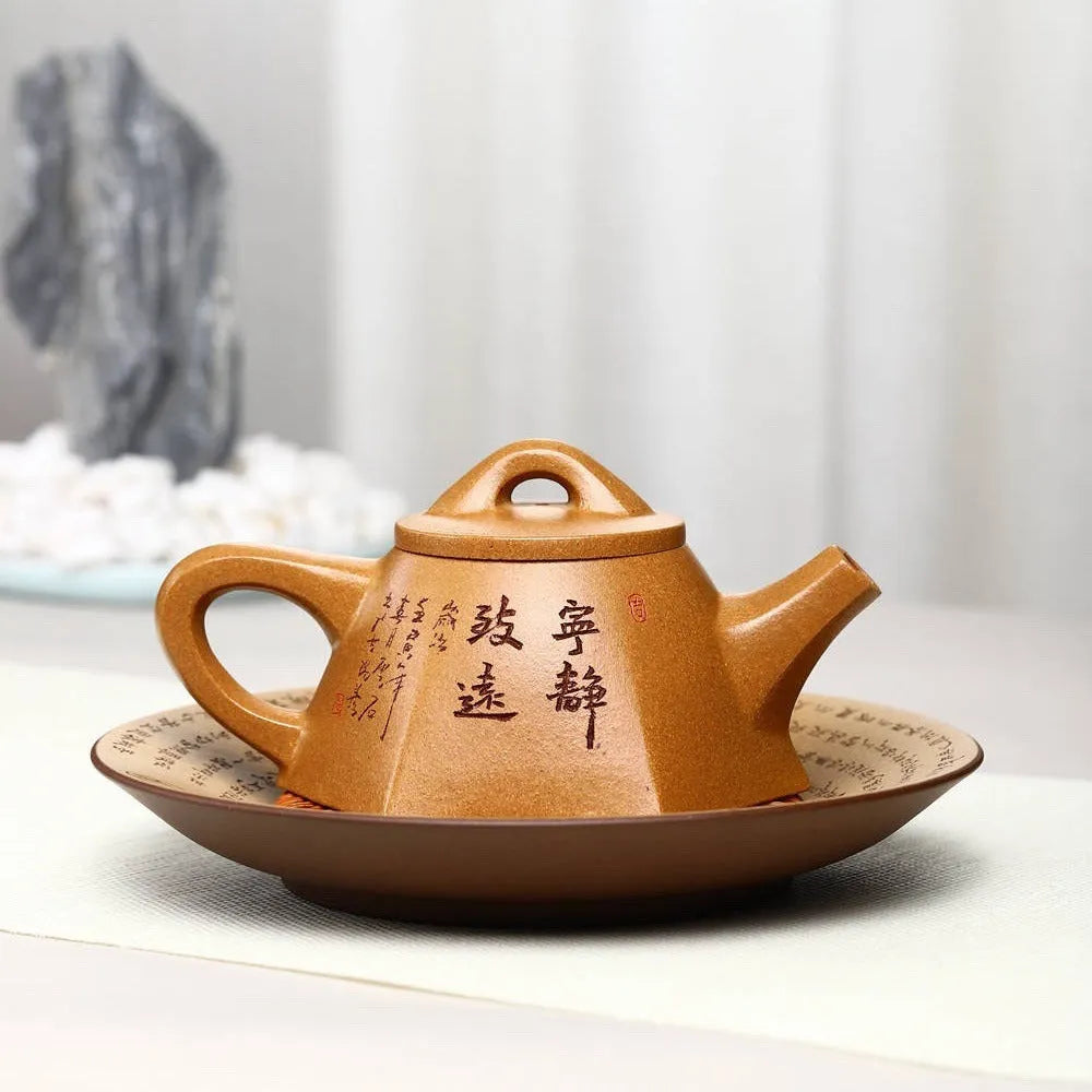 Full Handmade Yixing Zisha Teapot [Liufang Bawang Shi Piao Pot] (Wucai Lao Duan Ni - 260ml) - YIQIN TEA HOUSE | yiqinteahouse.com | 200-300ml, full handmade zisha teapot, new arrival, teapot, teaware