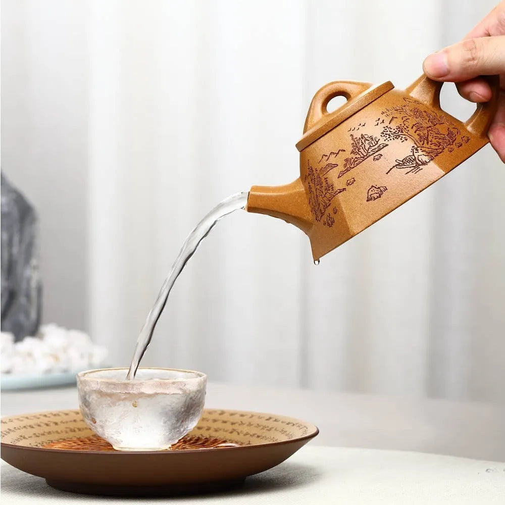 Full Handmade Yixing Zisha Teapot [Liufang Bawang Shi Piao Pot] (Wucai Lao Duan Ni - 260ml) - YIQIN TEA HOUSE | yiqinteahouse.com | 200-300ml, full handmade zisha teapot, new arrival, teapot, teaware