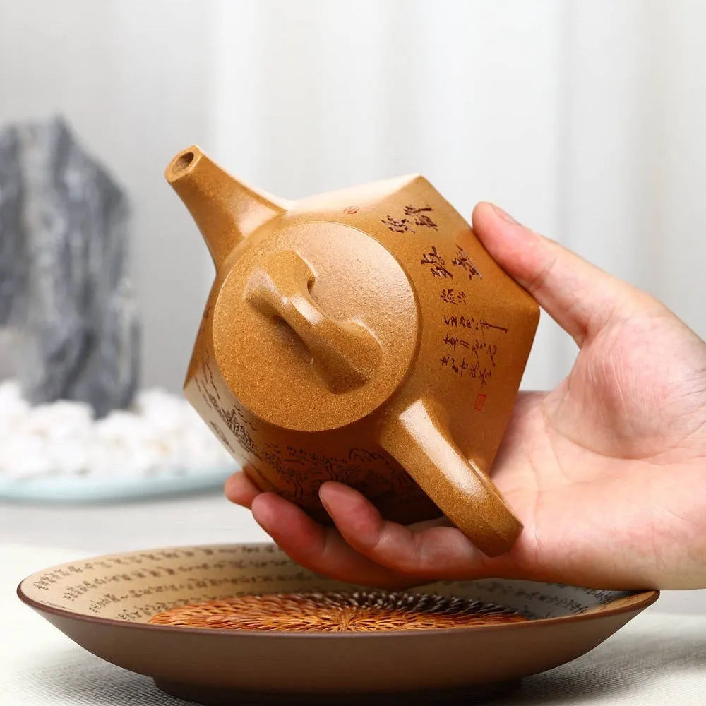 Full Handmade Yixing Zisha Teapot [Liufang Bawang Shi Piao Pot] (Wucai Lao Duan Ni - 260ml) - YIQIN TEA HOUSE | yiqinteahouse.com | 200-300ml, full handmade zisha teapot, new arrival, teapot, teaware