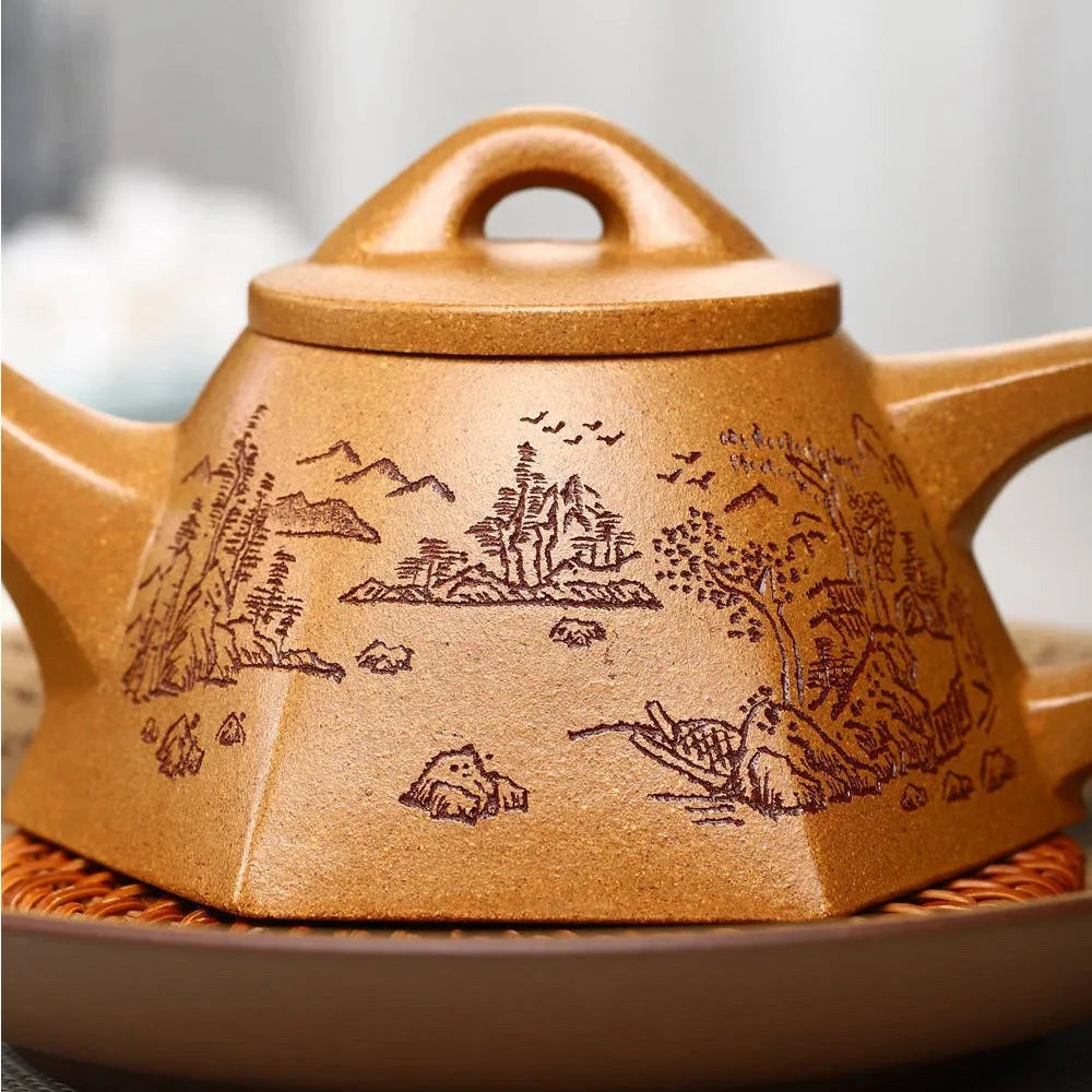 Full Handmade Yixing Zisha Teapot [Liufang Bawang Shi Piao Pot] (Wucai Lao Duan Ni - 260ml) - YIQIN TEA HOUSE | yiqinteahouse.com | 200-300ml, full handmade zisha teapot, new arrival, teapot, teaware