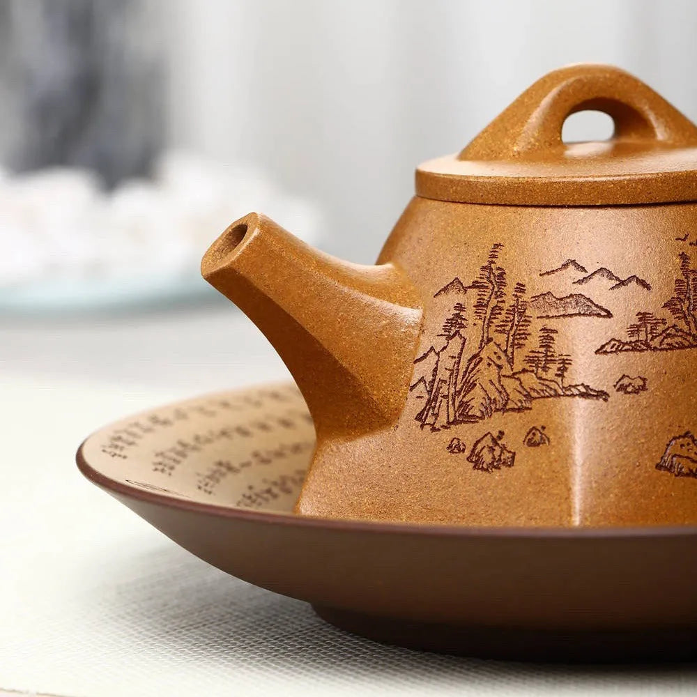 Full Handmade Yixing Zisha Teapot [Liufang Bawang Shi Piao Pot] (Wucai Lao Duan Ni - 260ml) - YIQIN TEA HOUSE | yiqinteahouse.com | 200-300ml, full handmade zisha teapot, new arrival, teapot, teaware