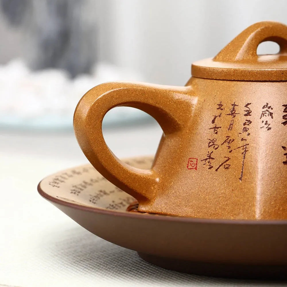 Full Handmade Yixing Zisha Teapot [Liufang Bawang Shi Piao Pot] (Wucai Lao Duan Ni - 260ml) - YIQIN TEA HOUSE | yiqinteahouse.com | 200-300ml, full handmade zisha teapot, new arrival, teapot, teaware