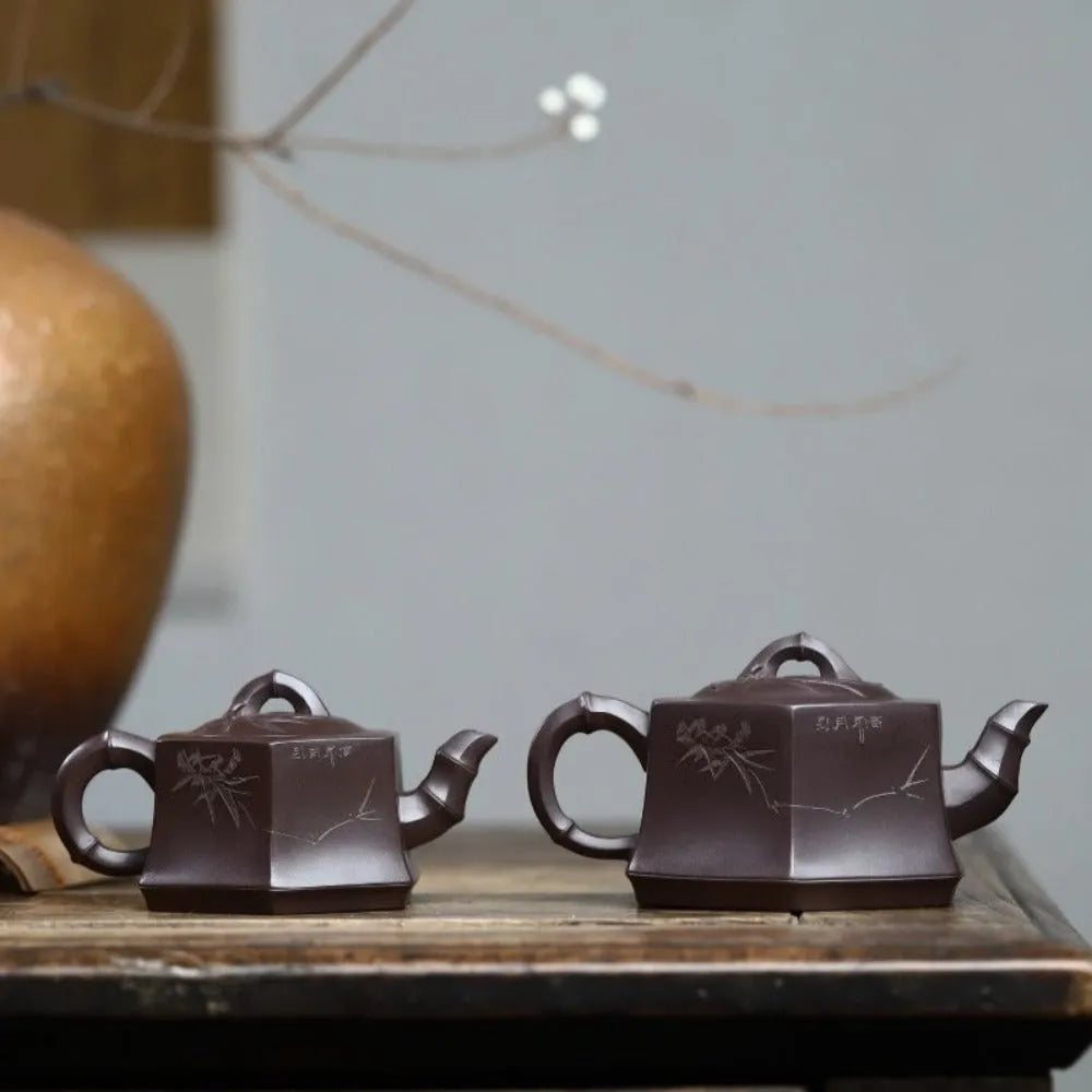 Full Handmade Yixing Zisha Teapot [Liufang Blessing Pot] (Lao Zi Ni - 150/260ml) - YIQIN TEA HOUSE | yiqinteahouse.com | 200-300ml, <200ml, full handmade zisha teapot, new arrival, teapot, teaware