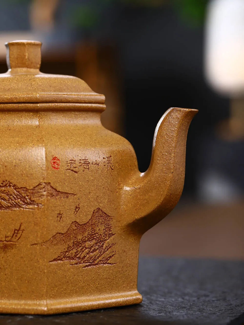 Full Handmade Yixing Zisha Teapot [Liufang DeZhong Pot] (Wucai Lao Duan Ni - 520ml) - YIQIN TEA HOUSE | yiqinteahouse.com | >300ml, full handmade zisha teapot, new arrival, teapot, teaware