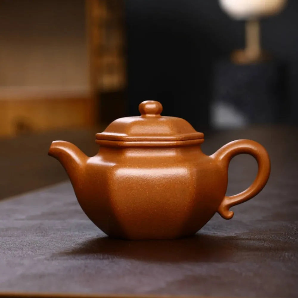 Full Handmade Yixing Zisha Teapot [Liufang Fanggu Pot] (Jiang Po Ni - 260ml) - YIQIN TEA HOUSE | yiqinteahouse.com | 200-300ml, full handmade zisha teapot, new arrival, plain smooth, teapot, teaware