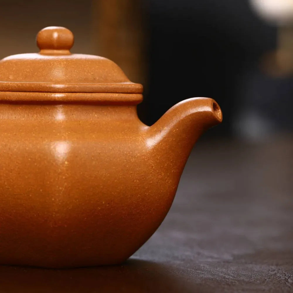 Full Handmade Yixing Zisha Teapot [Liufang Fanggu Pot] (Jiang Po Ni - 260ml) - YIQIN TEA HOUSE | yiqinteahouse.com | 200-300ml, full handmade zisha teapot, new arrival, plain smooth, teapot, teaware