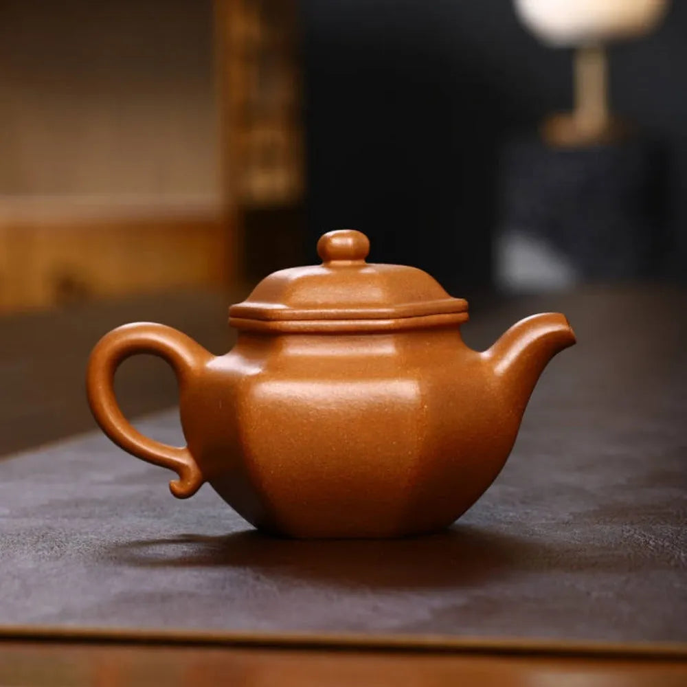 Full Handmade Yixing Zisha Teapot [Liufang Fanggu Pot] (Jiang Po Ni - 260ml) - YIQIN TEA HOUSE | yiqinteahouse.com | 200-300ml, full handmade zisha teapot, new arrival, plain smooth, teapot, teaware