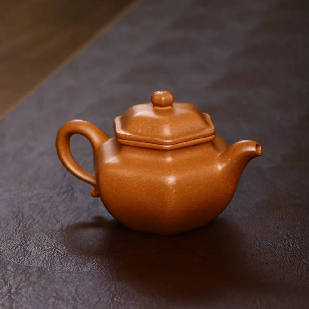 Full Handmade Yixing Zisha Teapot [Liufang Fanggu Pot] (Jiang Po Ni - 260ml) - YIQIN TEA HOUSE | yiqinteahouse.com | 200-300ml, full handmade zisha teapot, new arrival, plain smooth, teapot, teaware