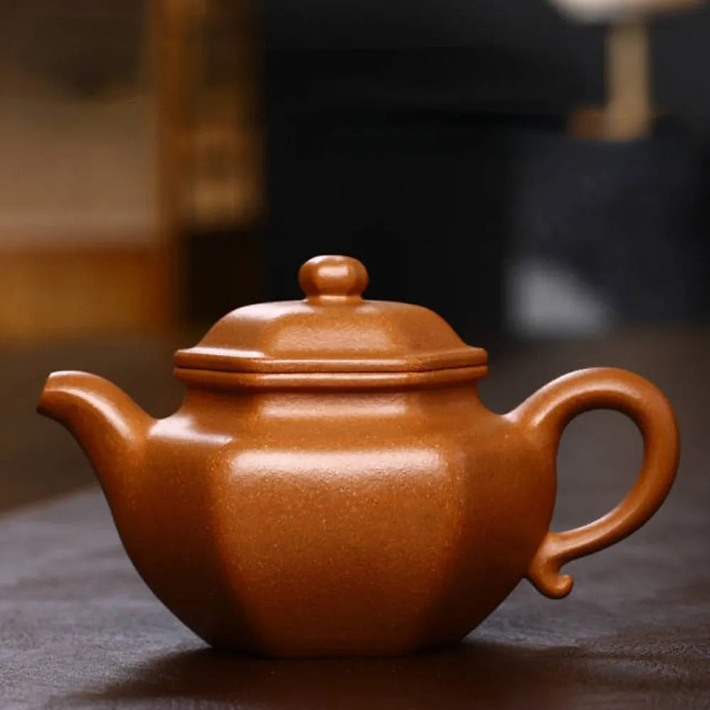 Full Handmade Yixing Zisha Teapot [Liufang Fanggu Pot] (Jiang Po Ni - 260ml) - YIQIN TEA HOUSE | yiqinteahouse.com | 200-300ml, full handmade zisha teapot, new arrival, plain smooth, teapot, teaware