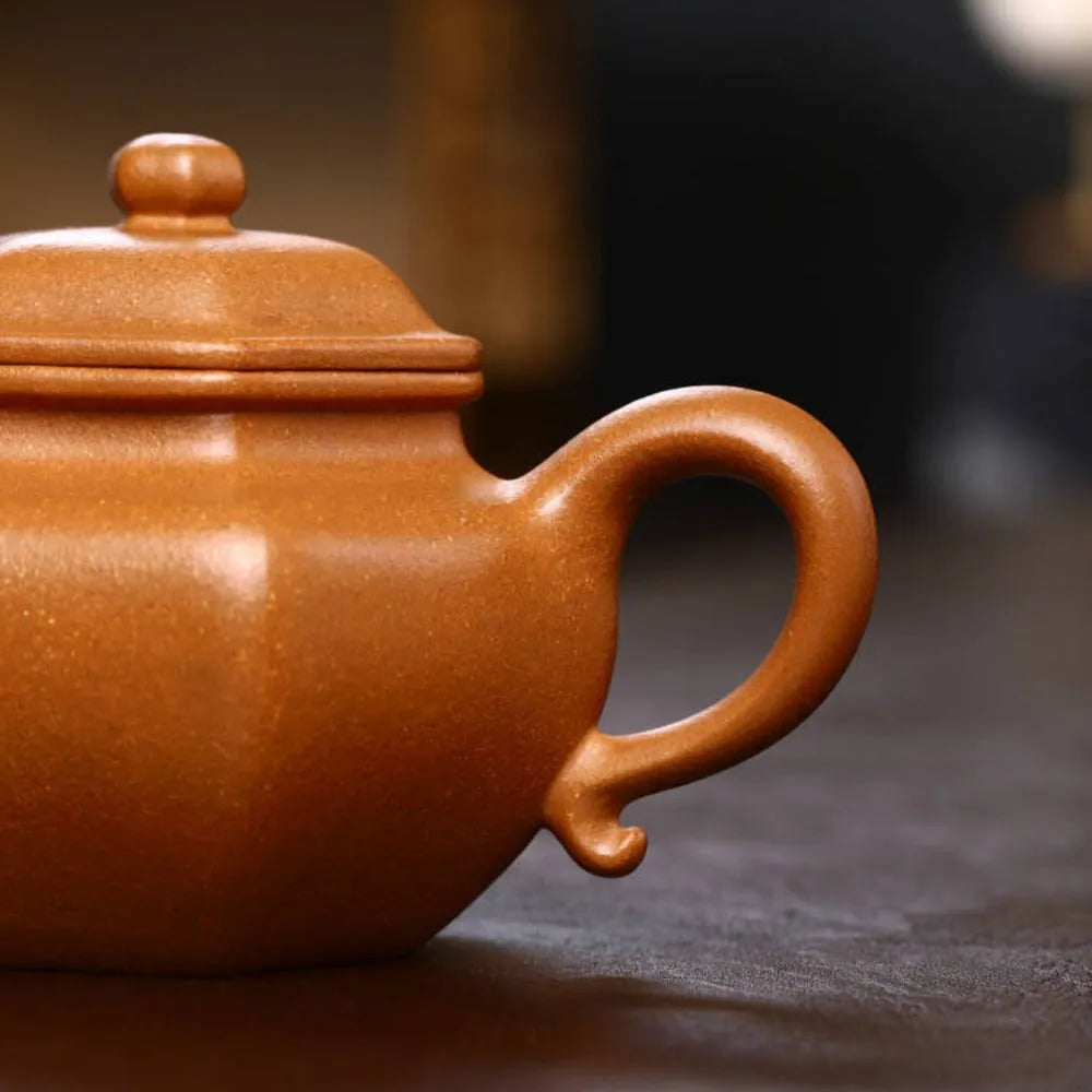 Full Handmade Yixing Zisha Teapot [Liufang Fanggu Pot] (Jiang Po Ni - 260ml) - YIQIN TEA HOUSE | yiqinteahouse.com | 200-300ml, full handmade zisha teapot, new arrival, plain smooth, teapot, teaware