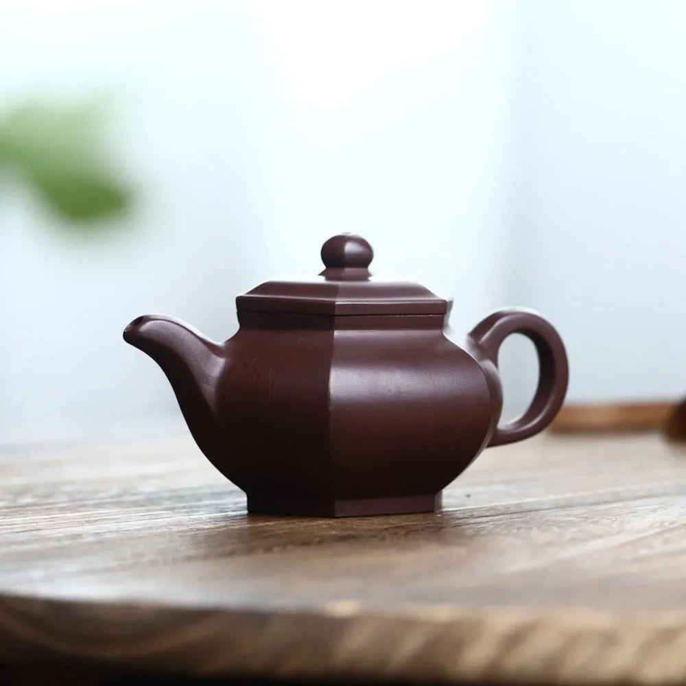 Full Handmade Yixing Zisha Teapot [Liufang Fanggu Pot ] (Lao Zi Ni - 175ml) - YIQIN TEA HOUSE | yiqinteahouse.com | <200ml, full handmade zisha teapot, new arrival, plain smooth, teapot, teaware