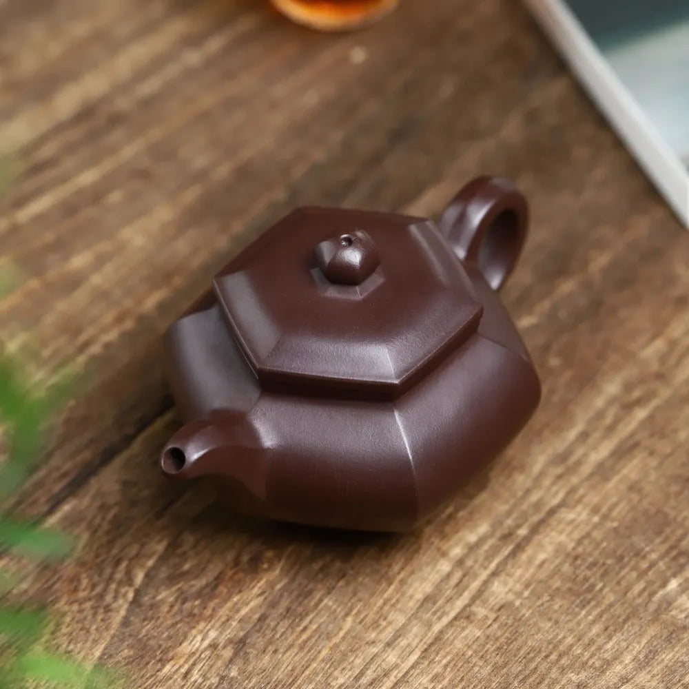 Full Handmade Yixing Zisha Teapot [Liufang Fanggu Pot ] (Lao Zi Ni - 175ml) - YIQIN TEA HOUSE | yiqinteahouse.com | <200ml, full handmade zisha teapot, new arrival, plain smooth, teapot, teaware