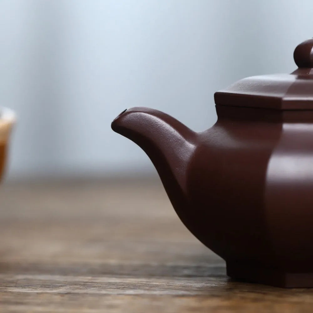 Full Handmade Yixing Zisha Teapot [Liufang Fanggu Pot ] (Lao Zi Ni - 175ml) - YIQIN TEA HOUSE | yiqinteahouse.com | <200ml, full handmade zisha teapot, new arrival, plain smooth, teapot, teaware