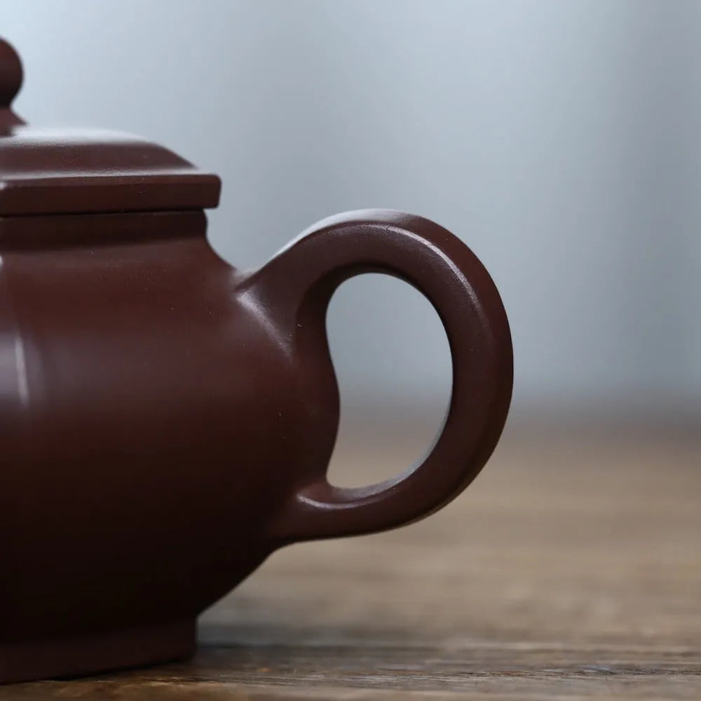 Full Handmade Yixing Zisha Teapot [Liufang Fanggu Pot ] (Lao Zi Ni - 175ml) - YIQIN TEA HOUSE | yiqinteahouse.com | <200ml, full handmade zisha teapot, new arrival, plain smooth, teapot, teaware