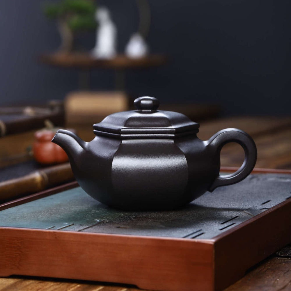 Full Handmade Yixing Zisha Teapot [Liufang Fanggu Pot] (Shi Huang - 280ml) - YIQIN TEA HOUSE | yiqinteahouse.com | 200-300ml, full handmade zisha teapot, new arrival, plain smooth, teapot, teaware