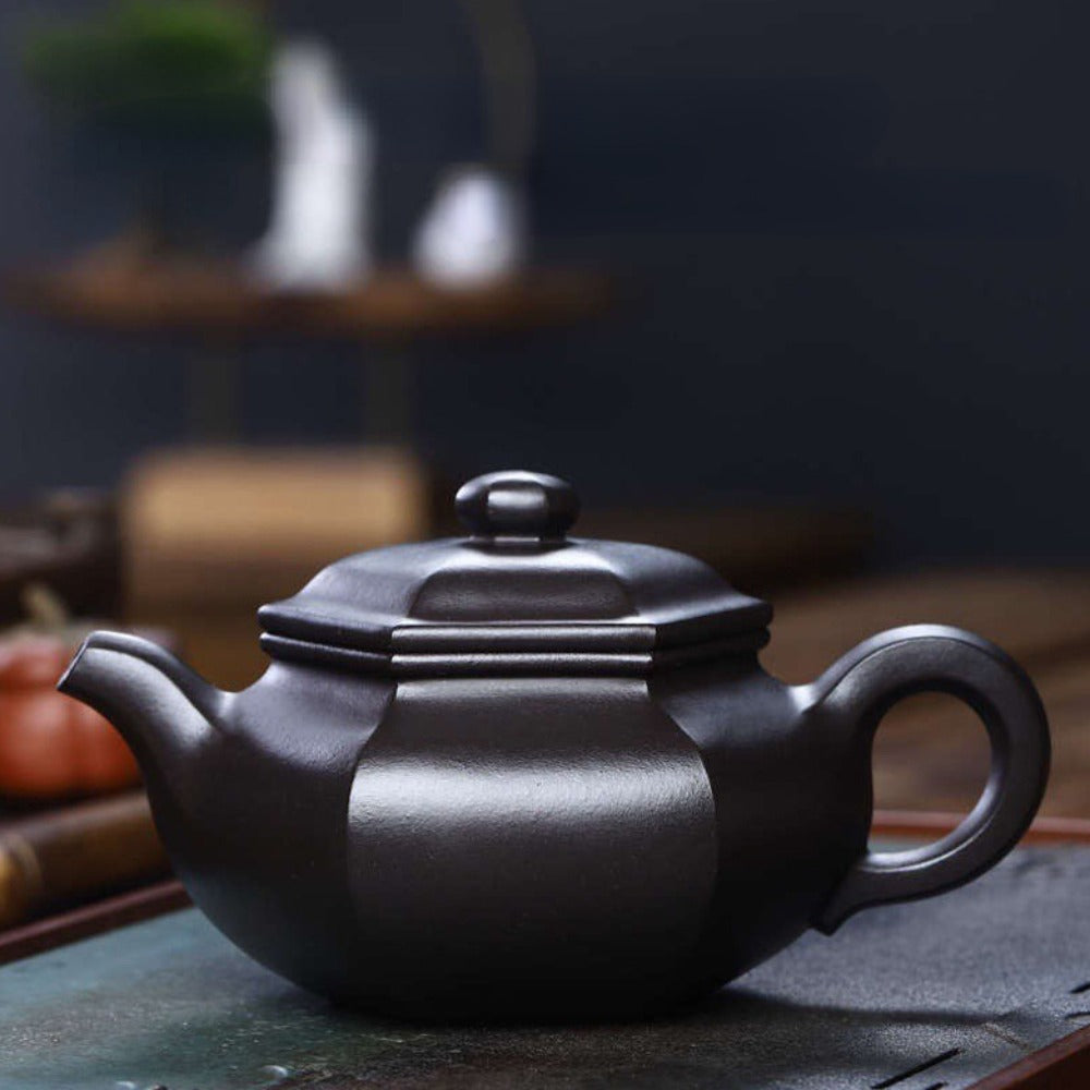 Full Handmade Yixing Zisha Teapot [Liufang Fanggu Pot] (Shi Huang - 280ml) - YIQIN TEA HOUSE | yiqinteahouse.com | 200-300ml, full handmade zisha teapot, new arrival, plain smooth, teapot, teaware