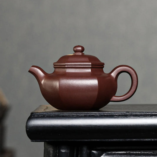 Full Handmade Yixing Zisha Teapot [Liufang Fanggu Pot] (Zi Ni - 200ml) - YIQIN TEA HOUSE | yiqinteahouse.com | 200-300ml, full handmade zisha teapot, new arrival, plain smooth, teapot, teaware