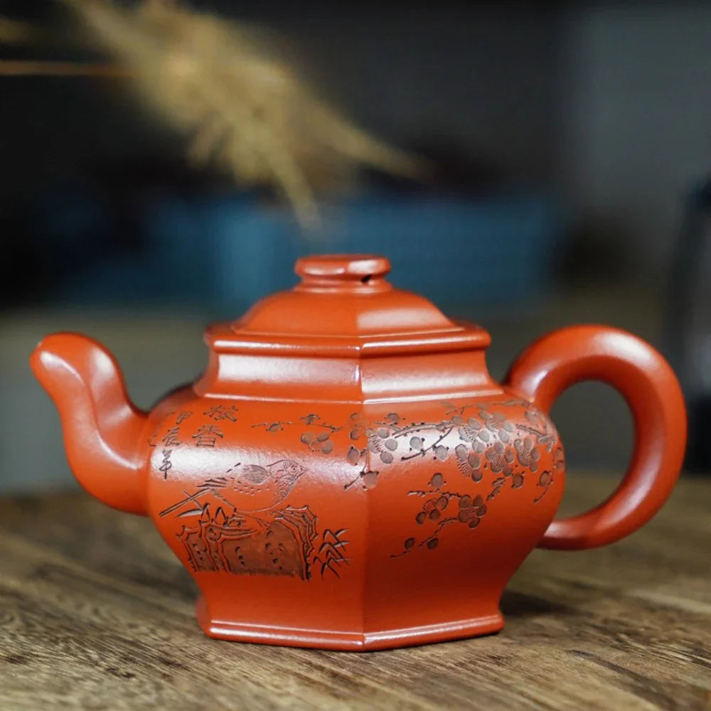 Teko Zisha Yixing Buatan Tangan Sepenuhnya [Liufang Gong Deng Pot] (Zhu Ni - 310ml)