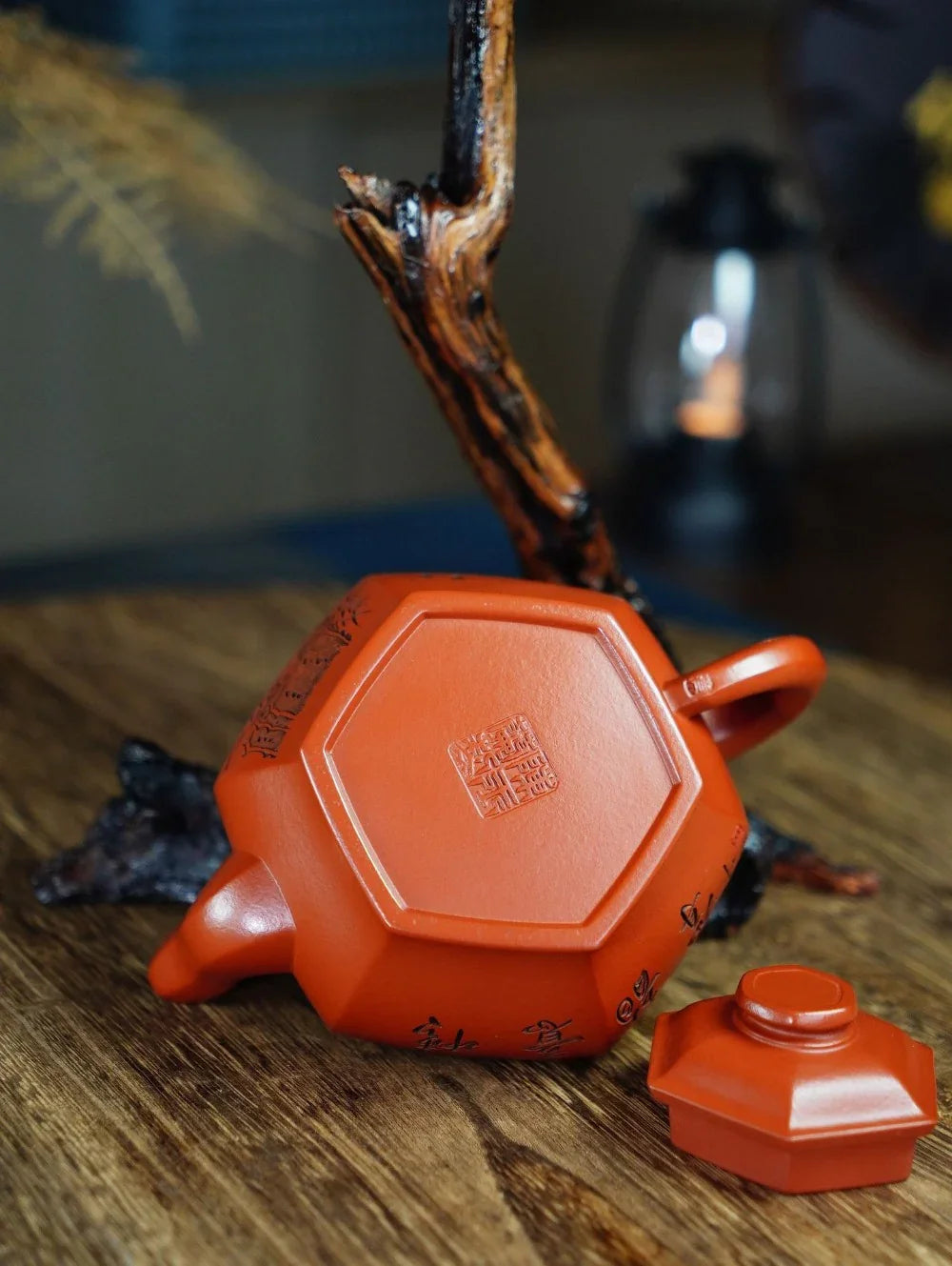 Teko Zisha Yixing Buatan Tangan Sepenuhnya [Liufang Gong Deng Pot] (Zhu Ni - 310ml)