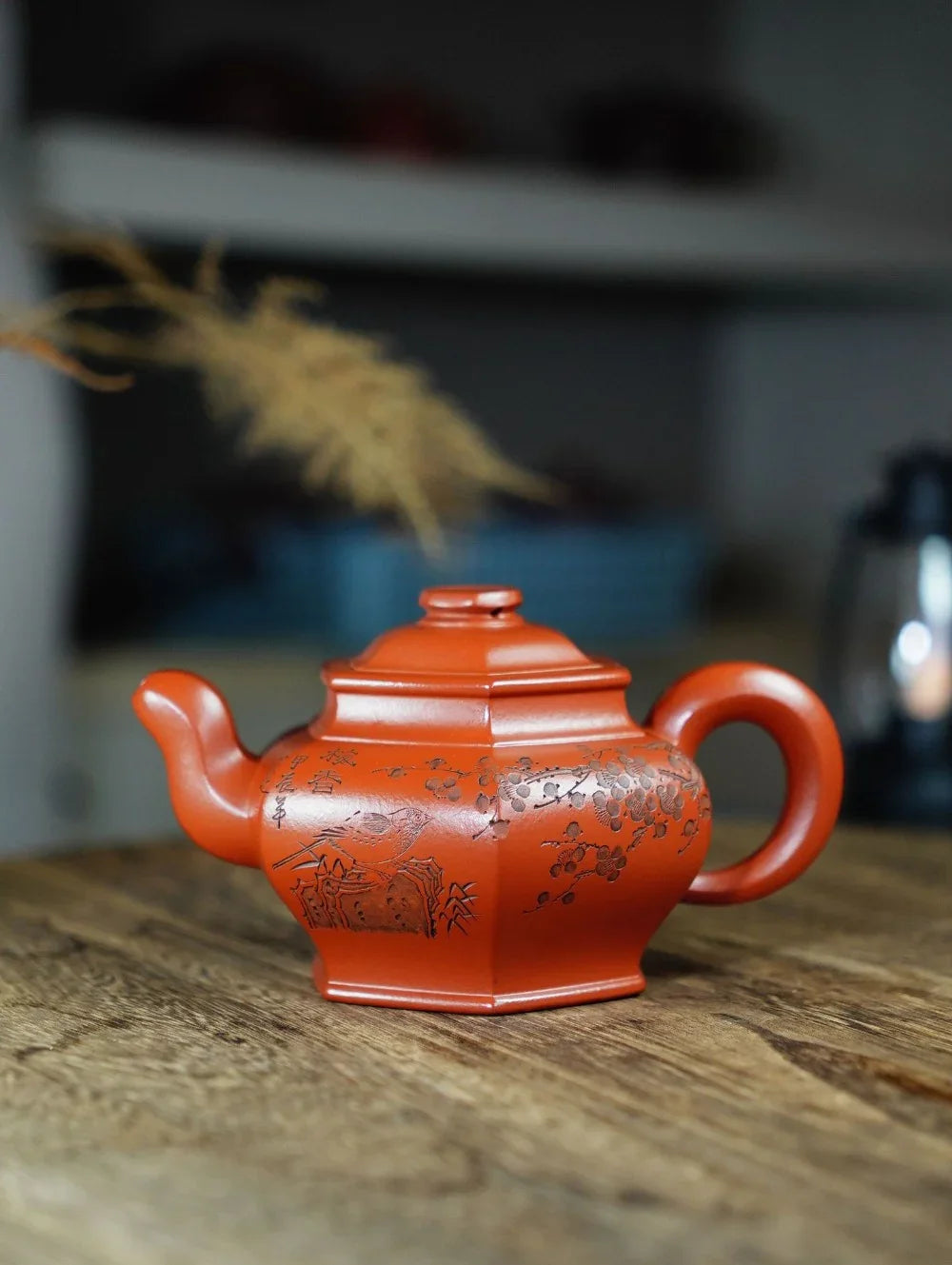 Teko Zisha Yixing Buatan Tangan Sepenuhnya [Liufang Gong Deng Pot] (Zhu Ni - 310ml)