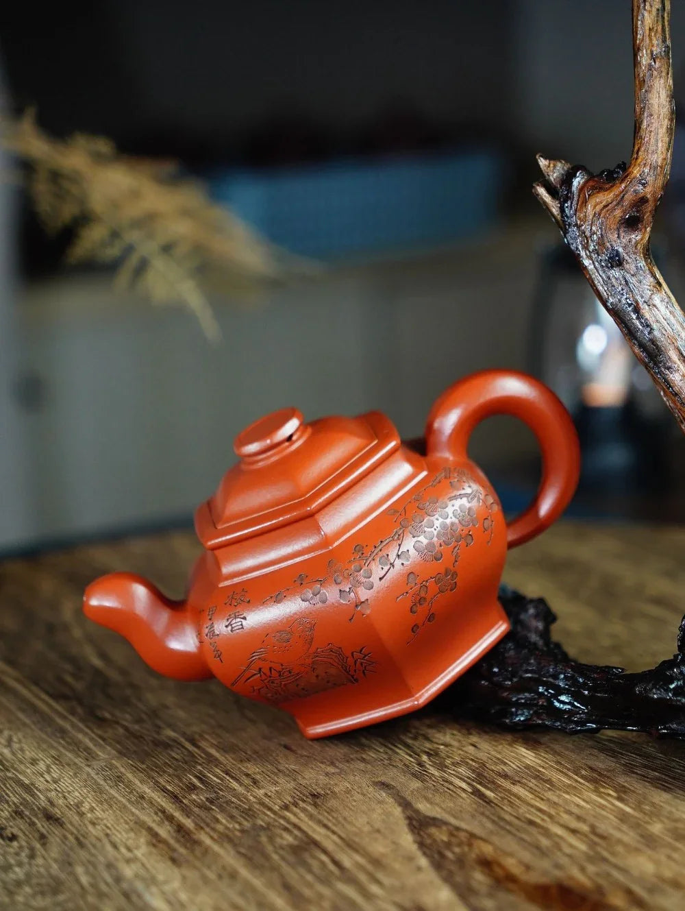 Teko Zisha Yixing Buatan Tangan Sepenuhnya [Liufang Gong Deng Pot] (Zhu Ni - 310ml)