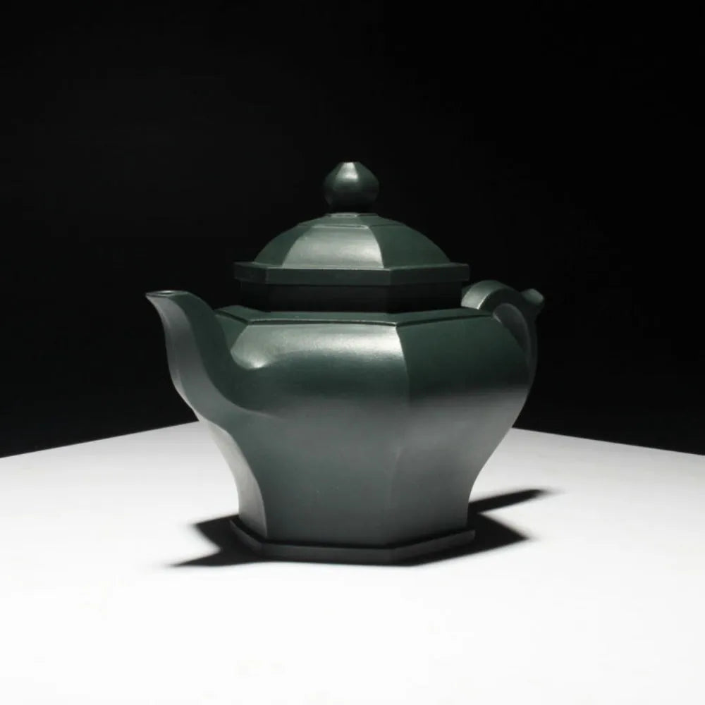 Full Handmade Yixing Zisha Teapot [Liufang Gongdeng Pot] (Lu Ni - 200ml) - YIQIN TEA HOUSE | yiqinteahouse.com | 200-300ml, full handmade zisha teapot, new arrival, plain smooth, teapot, teaware