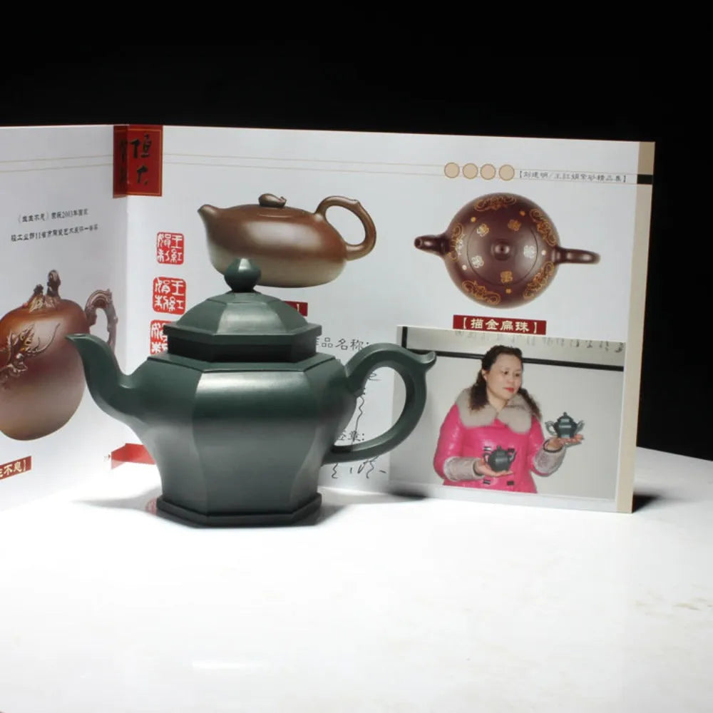 Full Handmade Yixing Zisha Teapot [Liufang Gongdeng Pot] (Lu Ni - 200ml) - YIQIN TEA HOUSE | yiqinteahouse.com | 200-300ml, full handmade zisha teapot, new arrival, plain smooth, teapot, teaware