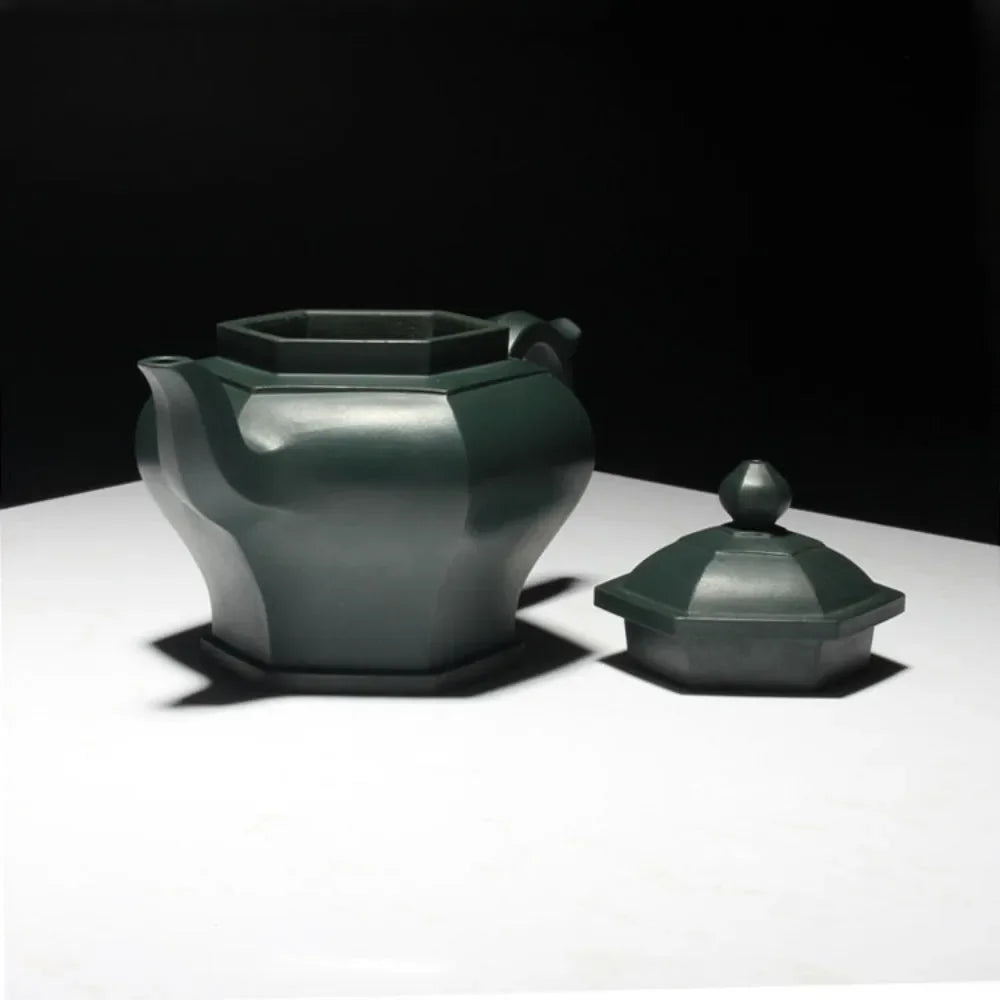 Full Handmade Yixing Zisha Teapot [Liufang Gongdeng Pot] (Lu Ni - 200ml) - YIQIN TEA HOUSE | yiqinteahouse.com | 200-300ml, full handmade zisha teapot, new arrival, plain smooth, teapot, teaware