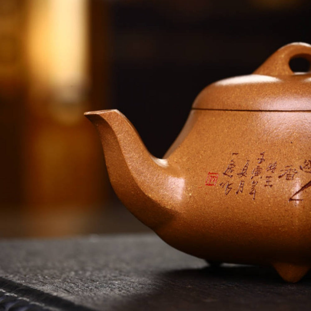 Full Handmade Yixing Zisha Teapot [Liufang Han Tang Shi Piao Pot] (Wucai Lao Duan Ni - 240ml) - YIQIN TEA HOUSE | yiqinteahouse.com | 200-300ml, full handmade zisha teapot, new arrival, teapot, teaware