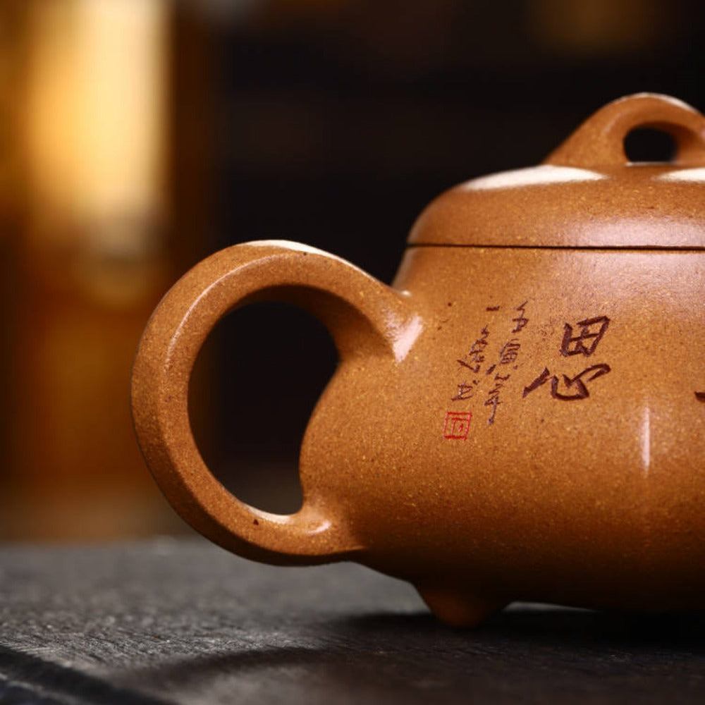 Full Handmade Yixing Zisha Teapot [Liufang Han Tang Shi Piao Pot] (Wucai Lao Duan Ni - 240ml) - YIQIN TEA HOUSE | yiqinteahouse.com | 200-300ml, full handmade zisha teapot, new arrival, teapot, teaware