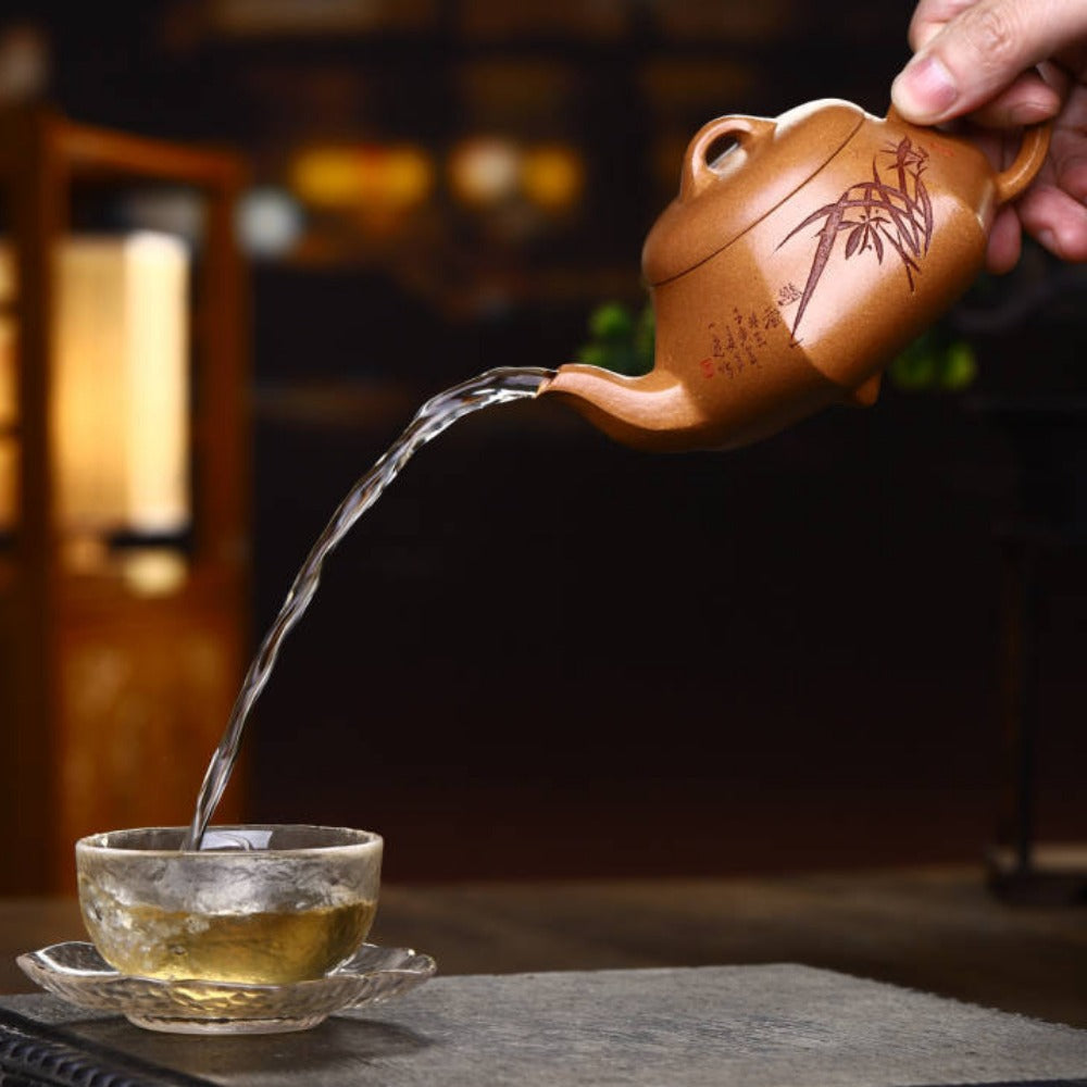 Full Handmade Yixing Zisha Teapot [Liufang Han Tang Shi Piao Pot] (Wucai Lao Duan Ni - 240ml) - YIQIN TEA HOUSE | yiqinteahouse.com | 200-300ml, full handmade zisha teapot, new arrival, teapot, teaware