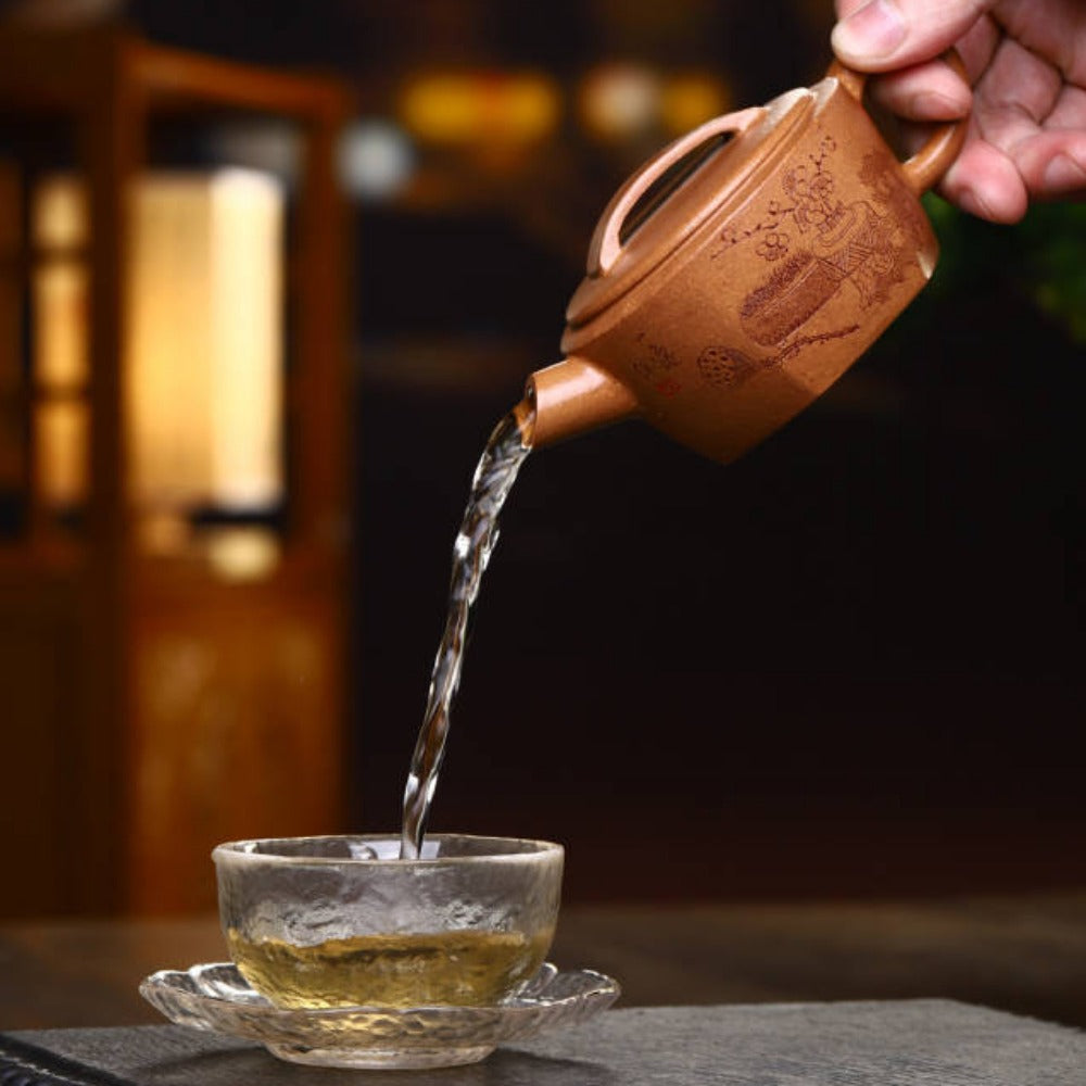 Full Handmade Yixing Zisha Teapot [Liufang Hanwa Pot] (Wucai Lao Duan Ni - 150ml) - YIQIN TEA HOUSE | yiqinteahouse.com | <200ml, full handmade zisha teapot, new arrival, teapot, teaware