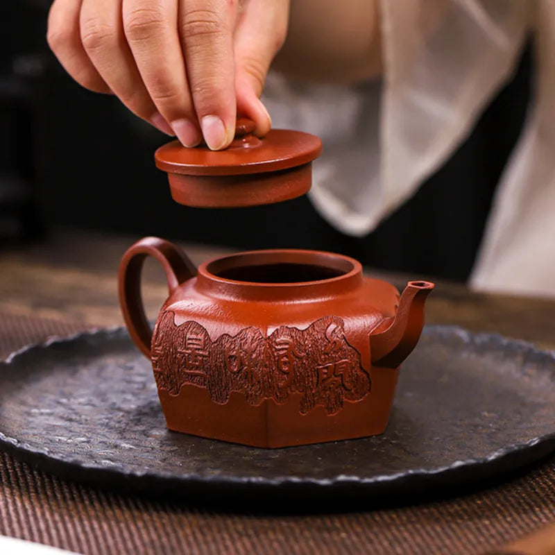 Full Handmade Yixing Zisha Teapot [Liufang Huan Yu] (Xiao Meiyao Zhu Ni - 200ml) - YIQIN TEA HOUSE | yiqinteahouse.com | 200-300ml, full handmade zisha teapot, new arrival, teapot, teaware