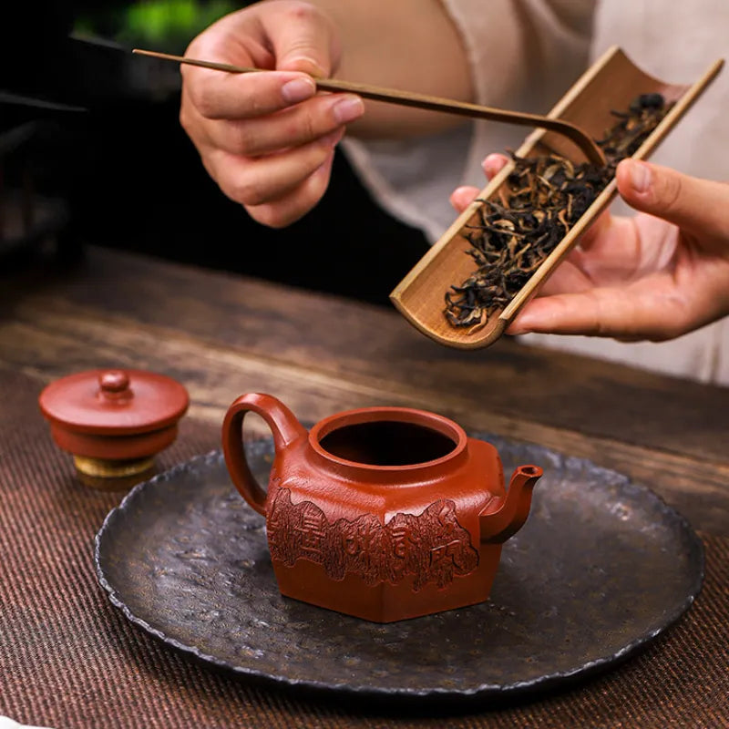 Full Handmade Yixing Zisha Teapot [Liufang Huan Yu] (Xiao Meiyao Zhu Ni - 200ml) - YIQIN TEA HOUSE | yiqinteahouse.com | 200-300ml, full handmade zisha teapot, new arrival, teapot, teaware