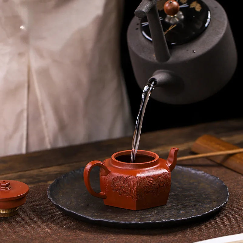 Full Handmade Yixing Zisha Teapot [Liufang Huan Yu] (Xiao Meiyao Zhu Ni - 200ml) - YIQIN TEA HOUSE | yiqinteahouse.com | 200-300ml, full handmade zisha teapot, new arrival, teapot, teaware