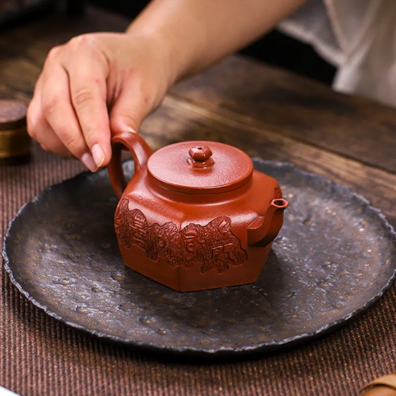 Full Handmade Yixing Zisha Teapot [Liufang Huan Yu] (Xiao Meiyao Zhu Ni - 200ml) - YIQIN TEA HOUSE | yiqinteahouse.com | 200-300ml, full handmade zisha teapot, new arrival, teapot, teaware