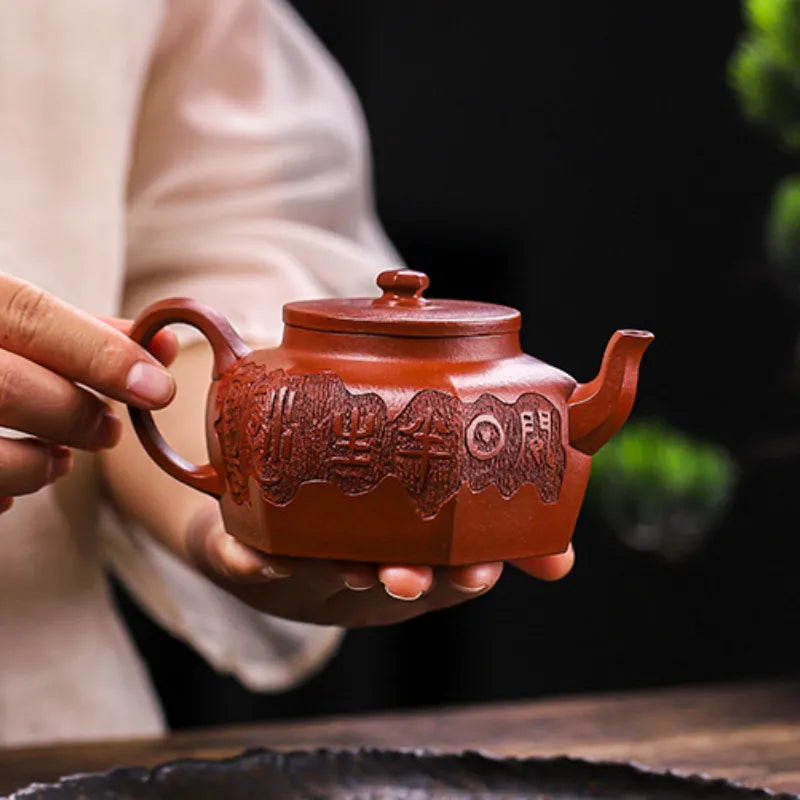 Full Handmade Yixing Zisha Teapot [Liufang Huan Yu] (Xiao Meiyao Zhu Ni - 200ml) - YIQIN TEA HOUSE | yiqinteahouse.com | 200-300ml, full handmade zisha teapot, new arrival, teapot, teaware