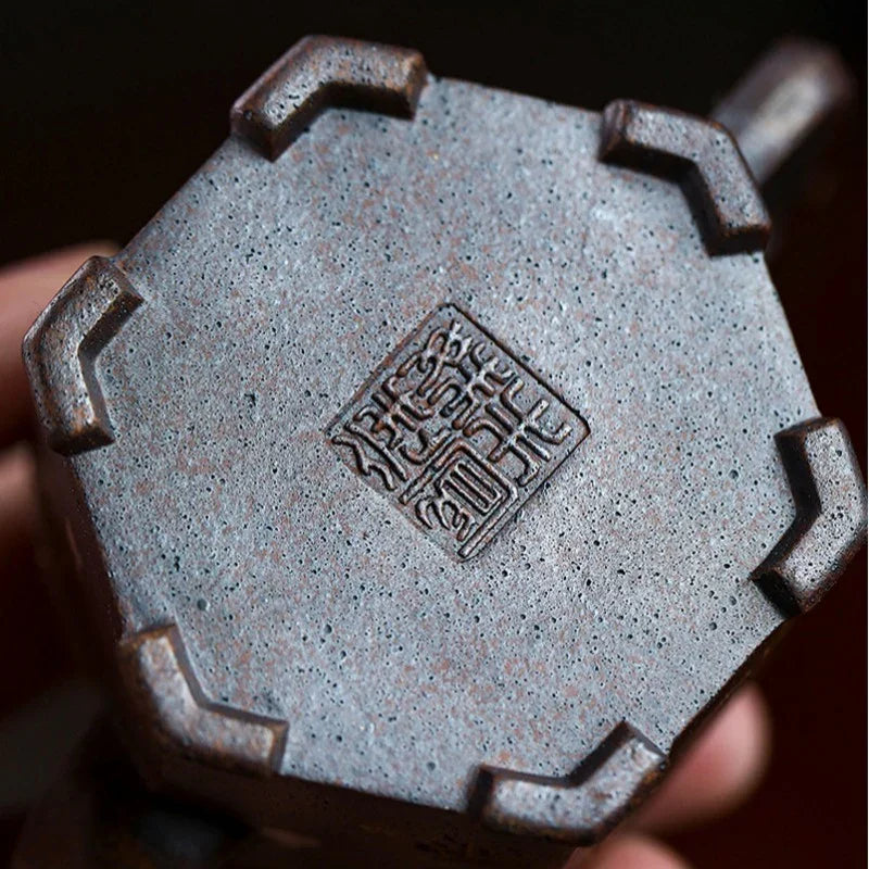 Full Handmade Yixing Zisha Teapot [Liufang Jin Zhong] (Firewood Fired Duan Ni - 150ml) - YIQIN TEA HOUSE | yiqinteahouse.com | <200ml, full handmade zisha teapot, teapot, teaware