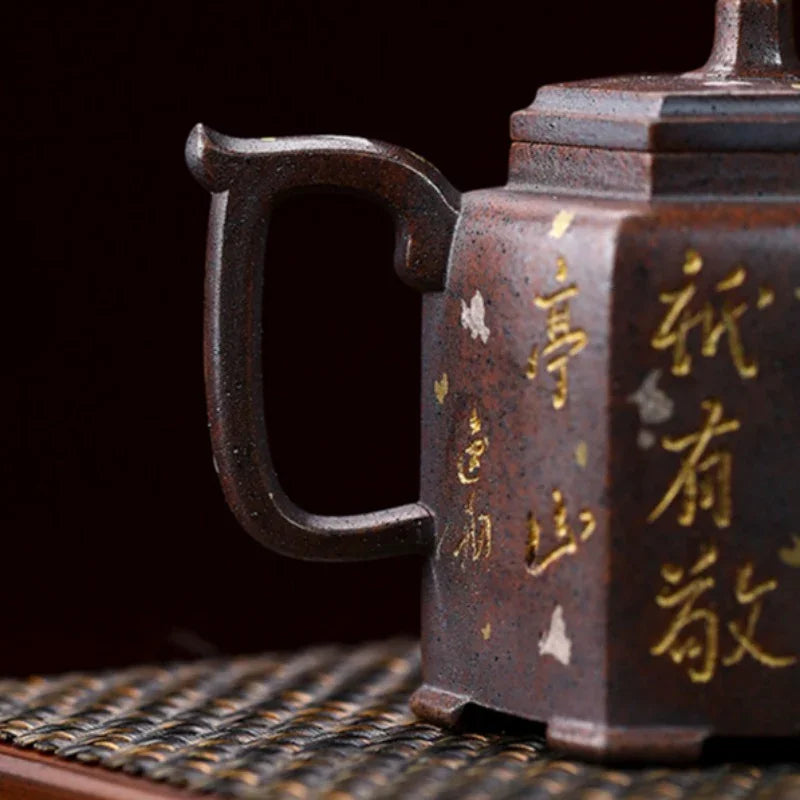 Full Handmade Yixing Zisha Teapot [Liufang Jin Zhong] (Firewood Fired Duan Ni - 150ml) - YIQIN TEA HOUSE | yiqinteahouse.com | <200ml, full handmade zisha teapot, teapot, teaware