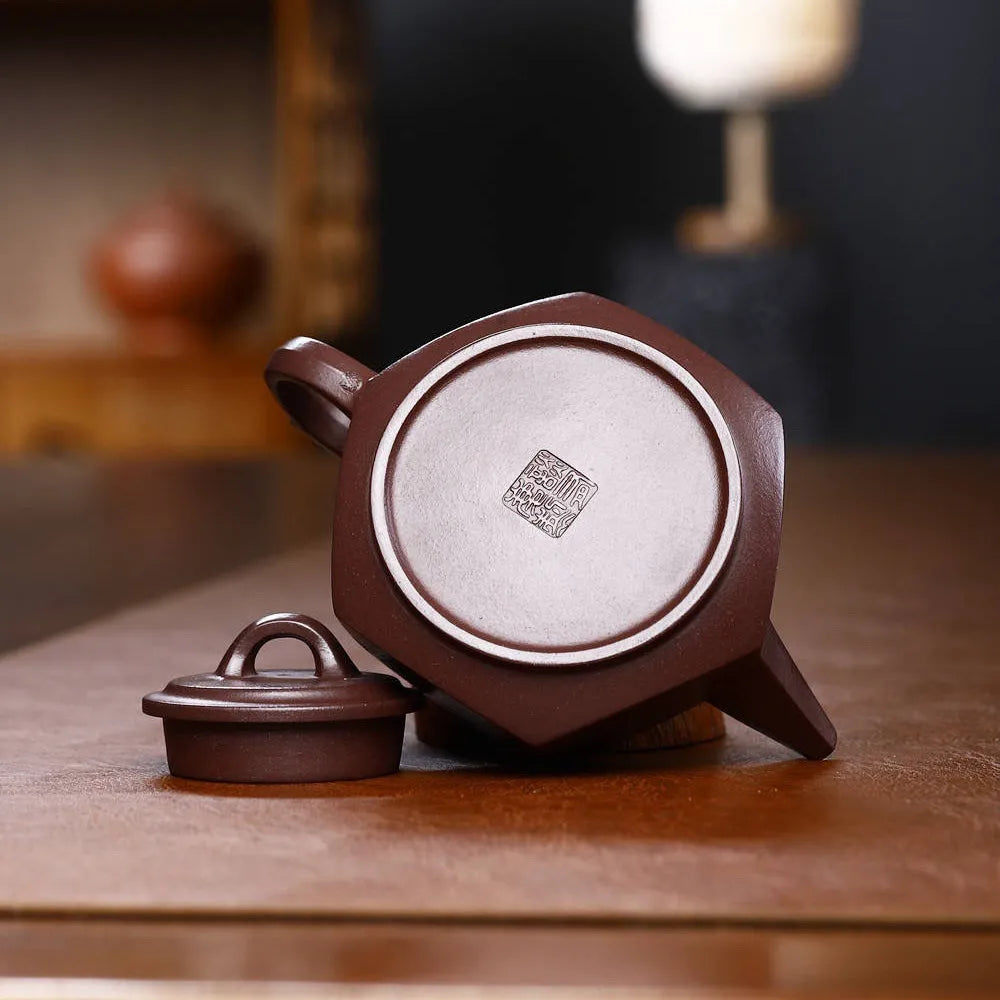 Full Handmade Yixing Zisha Teapot [Liufang Lai Cai Pot] (Zi Ni - 280ml) - YIQIN TEA HOUSE | yiqinteahouse.com | 200-300ml, full handmade zisha teapot, new arrival, teapot, teaware