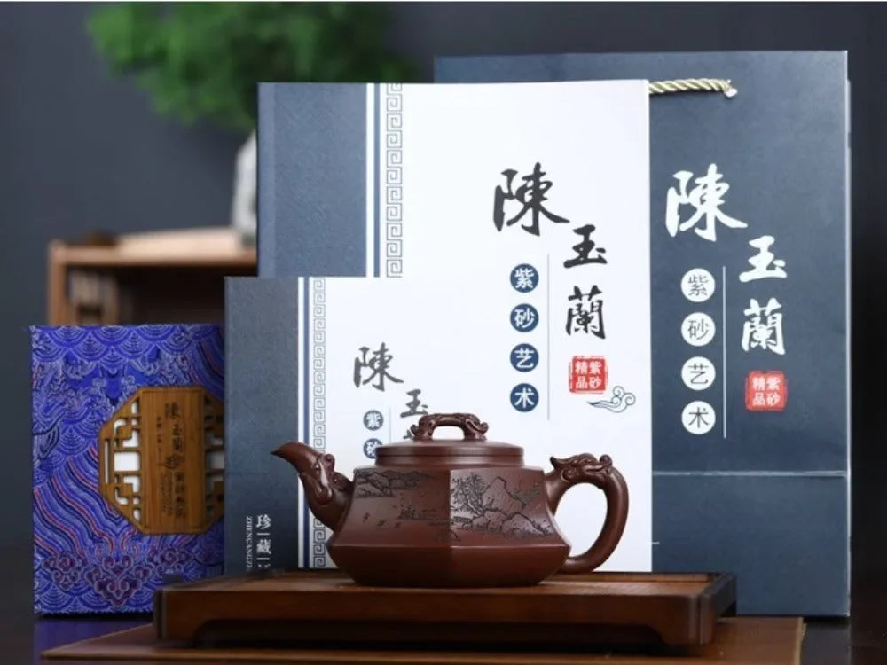 Full Handmade Yixing Zisha Teapot [Liufang Long Pot] (Zi Ni - 450ml) - YIQIN TEA HOUSE | yiqinteahouse.com | >300ml, full handmade zisha teapot, new arrival, teapot, teaware