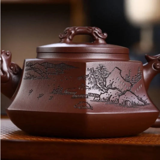 Full Handmade Yixing Zisha Teapot [Liufang Long Pot] (Zi Ni - 450ml) - YIQIN TEA HOUSE | yiqinteahouse.com | >300ml, full handmade zisha teapot, new arrival, teapot, teaware