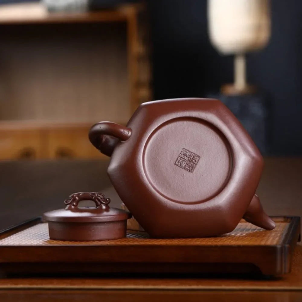 Full Handmade Yixing Zisha Teapot [Liufang Long Pot] (Zi Ni - 450ml) - YIQIN TEA HOUSE | yiqinteahouse.com | >300ml, full handmade zisha teapot, new arrival, teapot, teaware