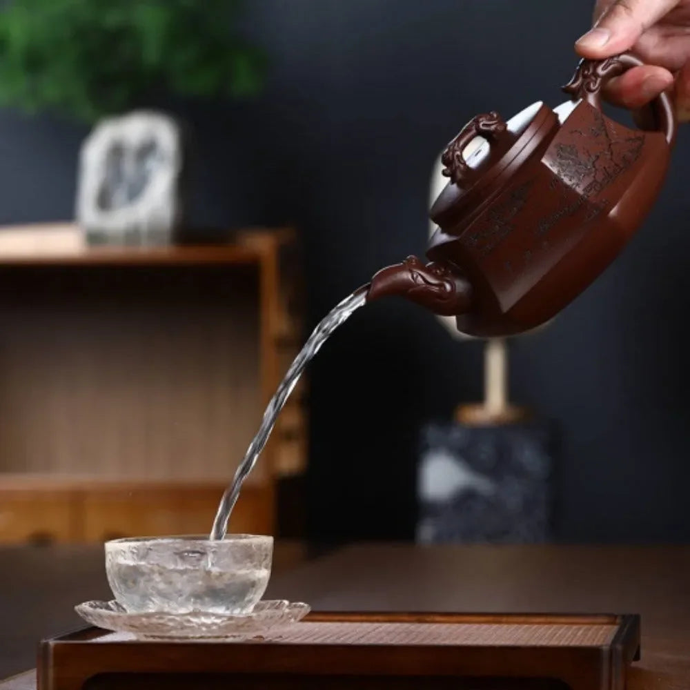 Full Handmade Yixing Zisha Teapot [Liufang Long Pot] (Zi Ni - 450ml) - YIQIN TEA HOUSE | yiqinteahouse.com | >300ml, full handmade zisha teapot, new arrival, teapot, teaware