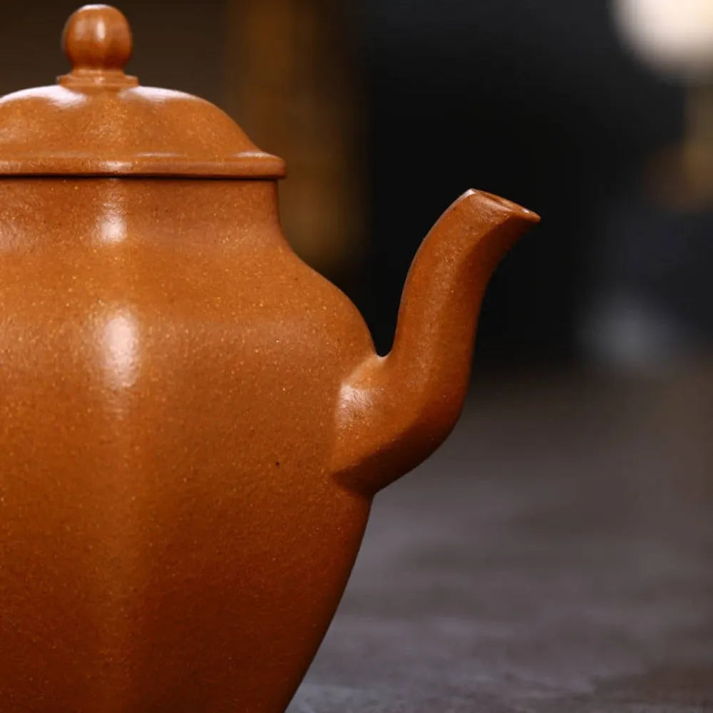 Full Handmade Yixing Zisha Teapot [Liufang Palace Lantern Pot] (Jiang Po Ni - 260ml) - YIQIN TEA HOUSE | yiqinteahouse.com | 200-300ml, full handmade zisha teapot, new arrival, plain smooth, teapot, teaware